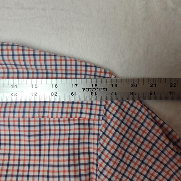 Eton Shirt Mens 16 41 Orange Blue Check Contemporary Fit Dress Button Up - Picture 12 of 12